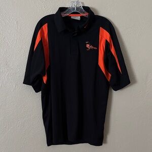 Men’s Nike MLB Baltimore Orioles Polo Shirt, Black/Orange, Medium